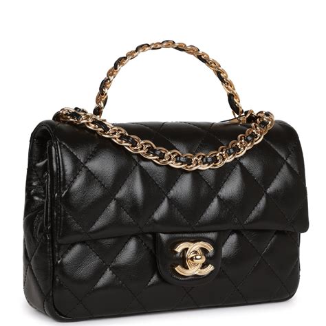 chanel mini rectangular flap black|chanel mini flap bag with top handle.